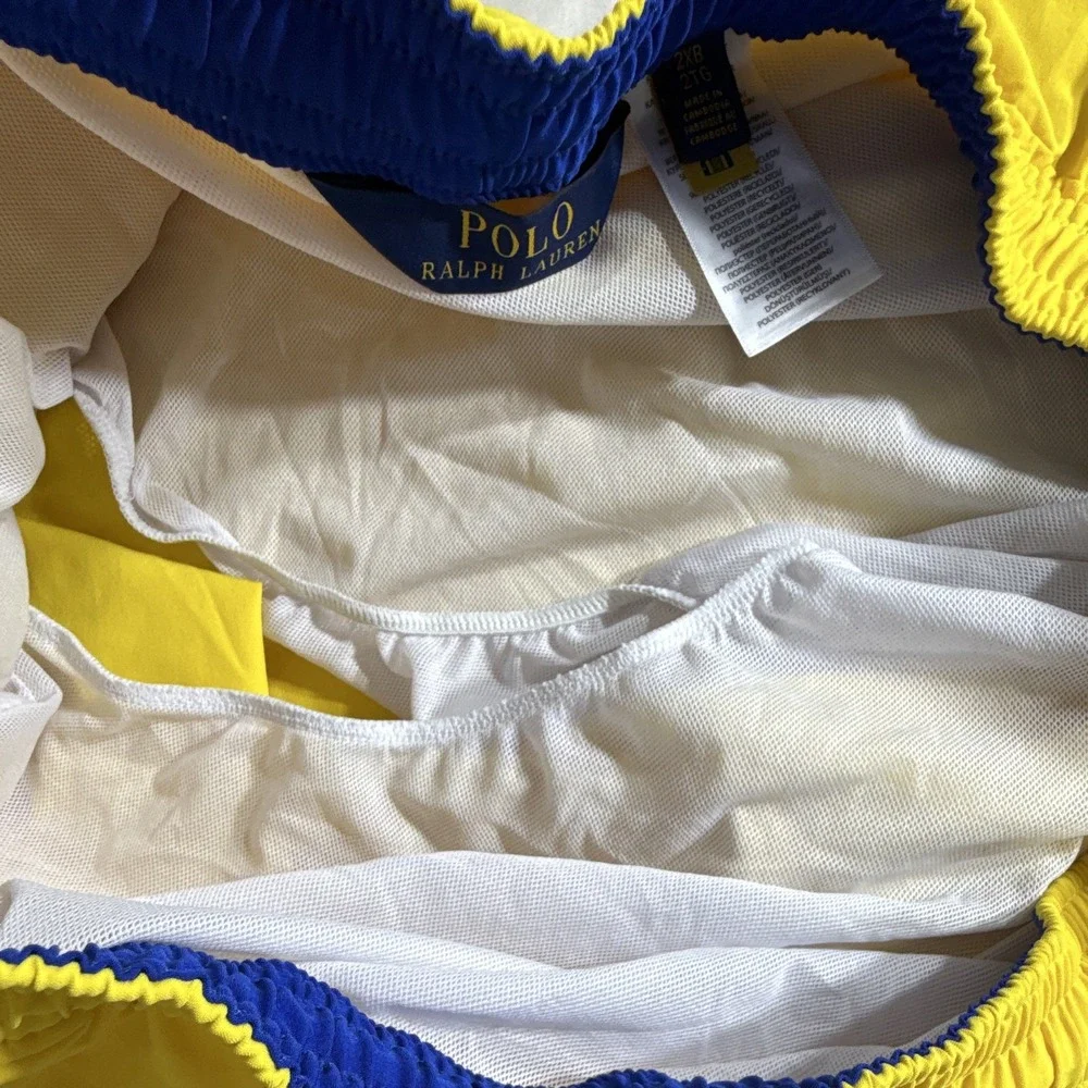 Polo Ralph Lauren Men's Yellow Swim Shorts Big & Tall 2XB Elastic Drawstring
